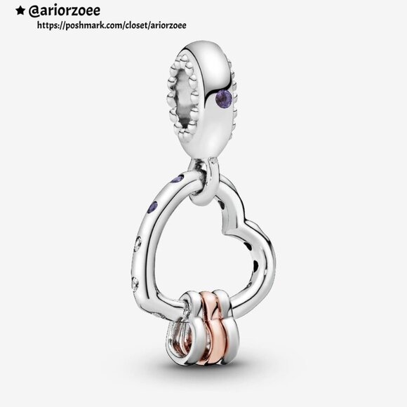Pandora Heart Full of Hearts Dangle Charm|Two-tone - Picture 1 of 2